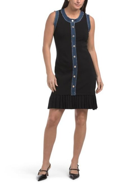 Ellen Tracy Dresses & Skirts - ELLEN TRACY Denim Trim Mini Dress